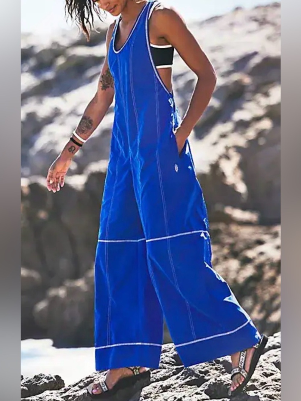 FP Movement Wild Ambition One Piece Wide-Leg Jumpsuit - Ultra Indigo